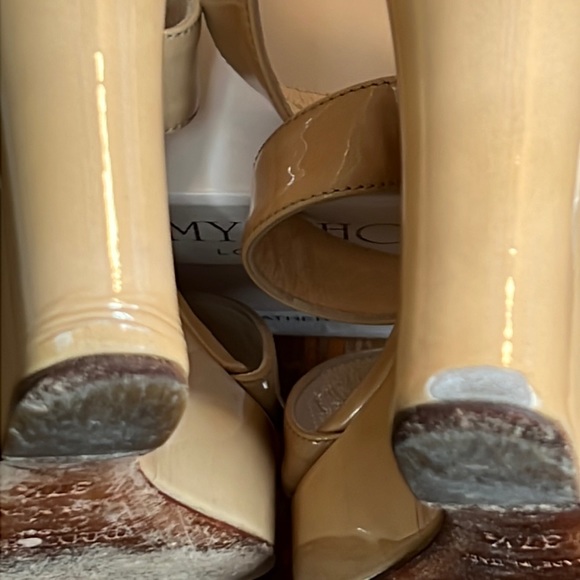 JIMMY CHOO Lucia Wedges with Box and Dust Bags | Nude | Size 37.5 - Picture 12 of 16